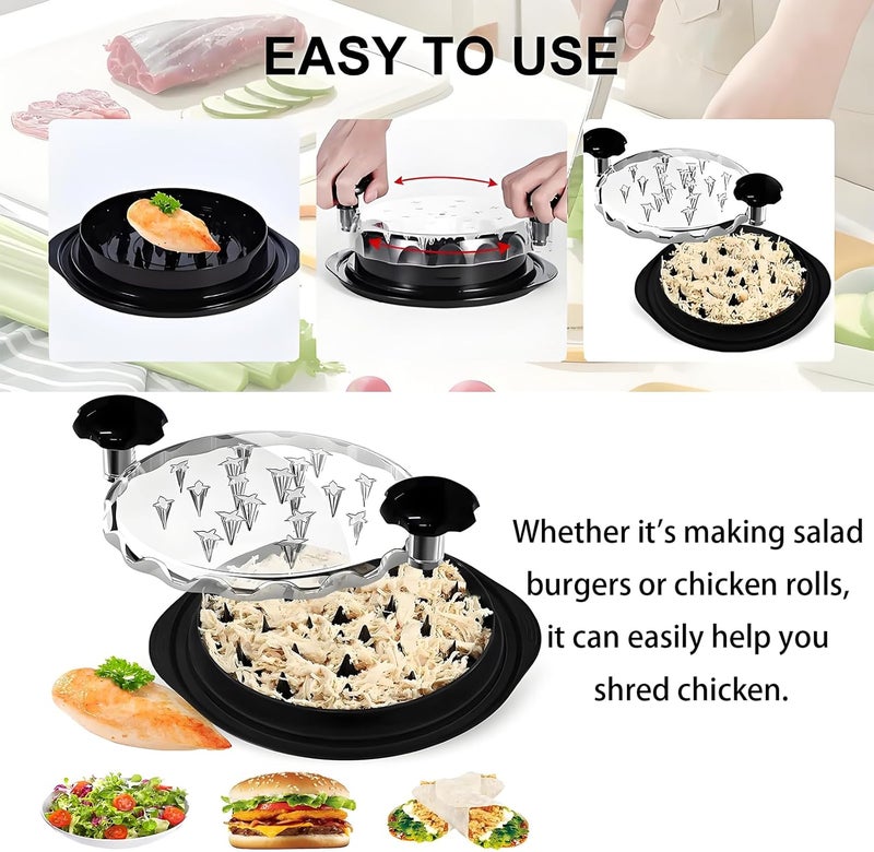Yehenarn Chicken Shredder,Manual Meat Grinder,Pet Food Aid,High Resistance To 356 ° F, Free Of Bisphenol A,Strong Anti Slip,Easy To Use,Specially Designed For Grinding Meat And Vegetables (Black) - Image 4